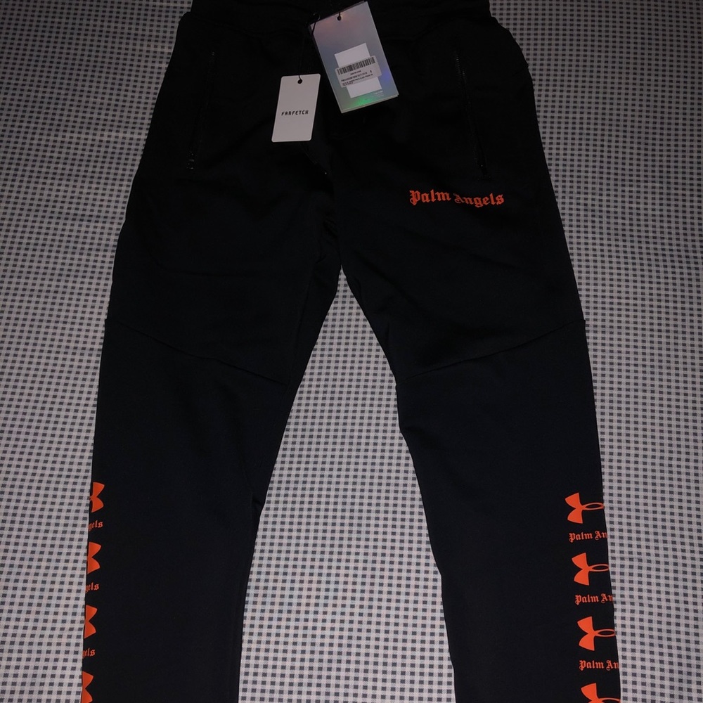 Palm Angels Logo Print Slim Track Trousers